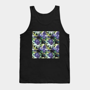 purple watercolor flowers art design Tank Top